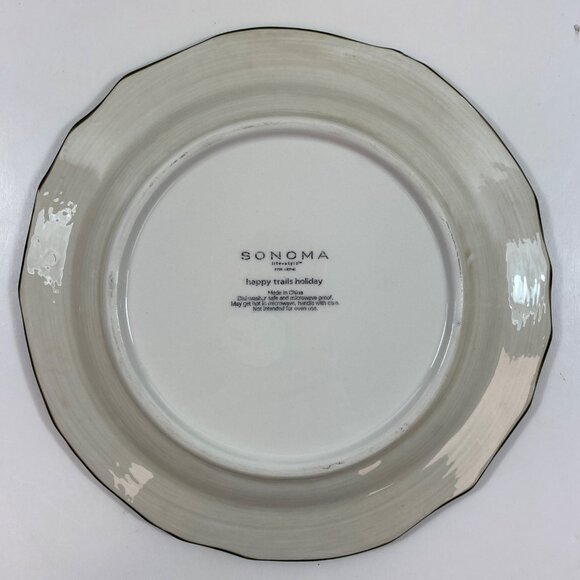 Sonoma Set 3 Happy Trails Holiday Plates 9" Ceramic China Desert Snowman Cactus - Picture 7 of 8